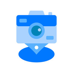 Camera Point Blue Flat