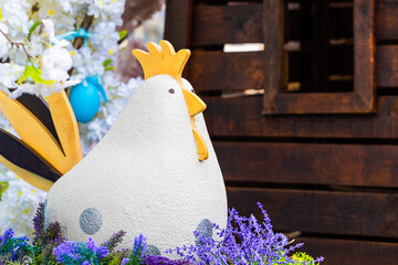 figure of the Easter chicken used for street decoration.