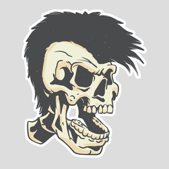 Skull Punk Vector Illustration