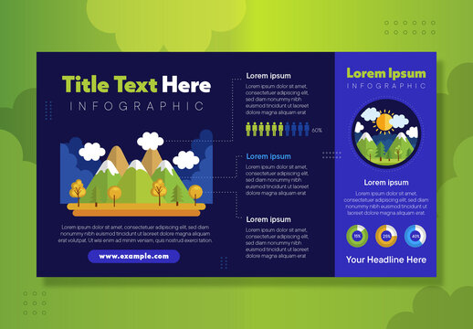 Dark Blue and Green Nature Infographic Environmental Data Visualization Template