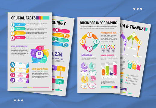 Colorful Business Charts Infographic Statistics Data Presentation Template