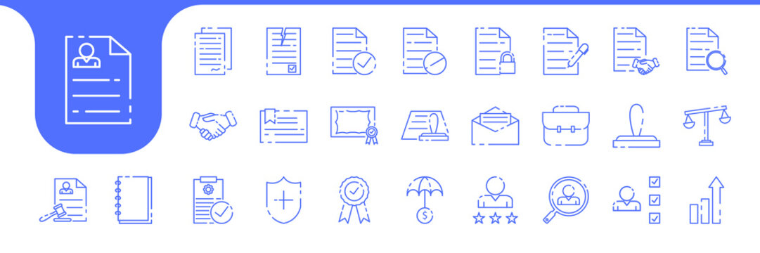 document agreement contract line icon vector designs