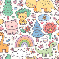 Fototapeta premium Cute Patterns for Kids