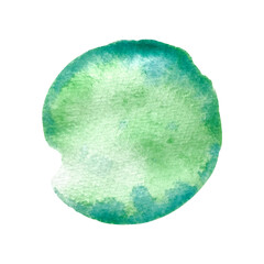 Abstract circle green watercolor paint stroke, stains vector illustration textured design