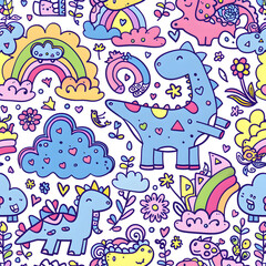 Naklejka premium Cute Patterns for Kids