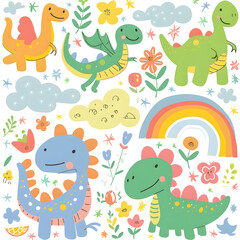Obraz premium Cute Patterns for Kids