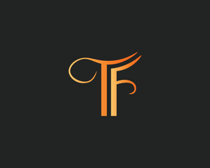 Creative Letter TF Logo Design template