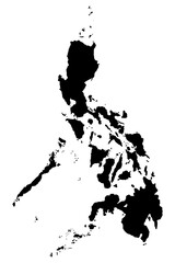 Philippines map silhouette vector illustration