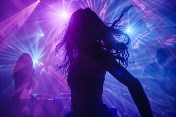 Naklejka premium New year night party and nightlife concept ultraviolet stage generative AI concept