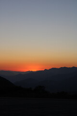 Sunset over the mountains