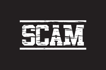 Grunge rubber stamp with text Scam vector illustration eps10