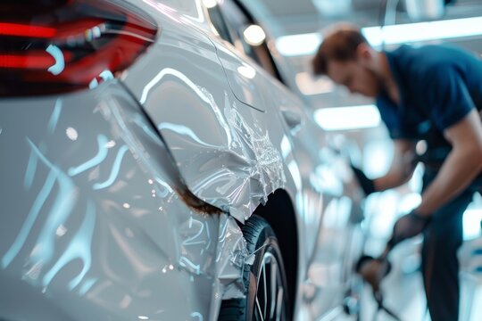 Professional car repair service for modern vehicles after a car accident with state-of-the-art tools