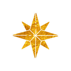 Compass drawing in gold color style