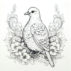 Fototapeta premium line art of a dove