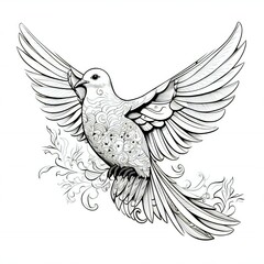 line art of a dove