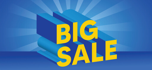 Big Sale 3d text for sale promotion offer poster