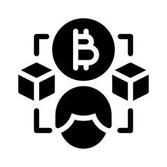 blockchain glyph icon