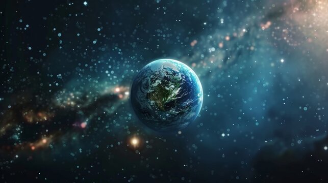 Earth is but a small speck in the path of the mighty neutrino stream highlighting the vastness of space.