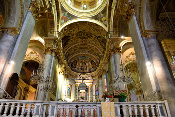 interior of the cathedral of Santa Maria Assunta in Romanesque architecture beginning of...