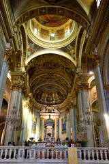 Obraz premium interior of the cathedral of Santa Maria Assunta in Romanesque architecture beginning of construction 11th century Acqui Terme Italy 