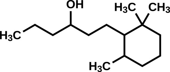 Norlimbanol structural formula, vector illustration