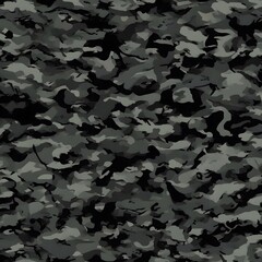 Gray camouflage background, army uniform texture, modern print