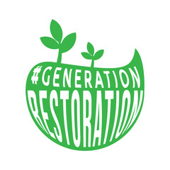 Generation Restoration. Typography design for World Environment Day theme
