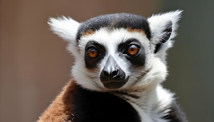 Naklejka premium A Lemur With Its Eyes Closed Enjoying A Moment Of