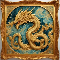 chinese dragon statue generative IA