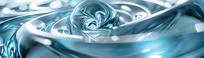 Dynamic Logistics Innovation: Glossy Spirals in Digital Art   A Photo Realistic Concept Representing Technological Excellence in Logistics