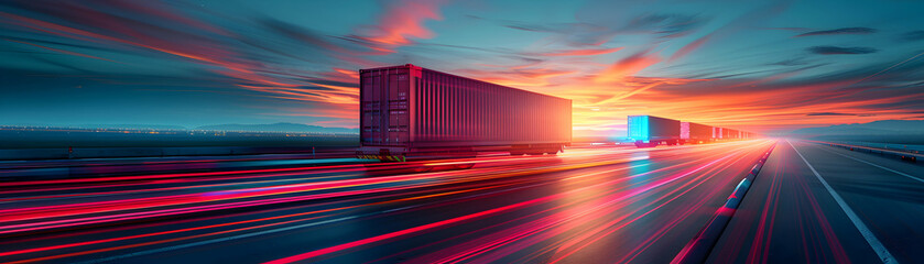Innovative Digital Art: Glossy Logistics Supply Pathways Symbolizing Flow and Innovation in Technology
