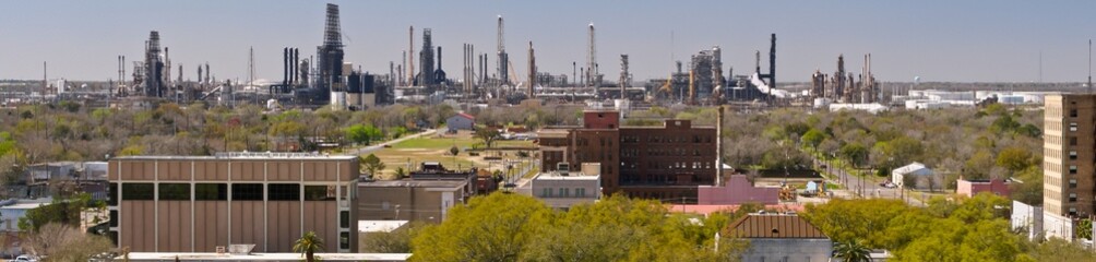 4K Ultra HD Image: Aerial Shot of Port Arthur, Texas, with Oil Refineries in Background
