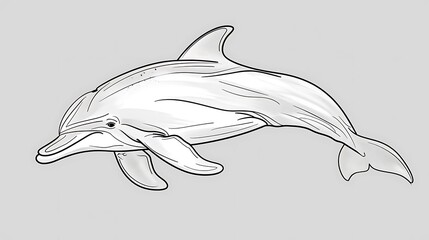 Obraz premium dolphin, outline, illustration, vector, mammal, underwater, drawing, fish, isolated, ocean, animal, water, sea, aquatic, graphic, wildlife, art, white, black, line, nature, marin, marine animal, conto