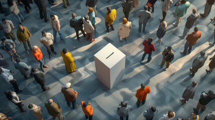 voting in the elections, people around the ballot box