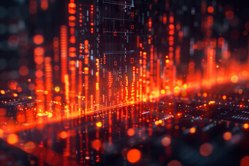 Obraz premium Concept Stock prices, Interest rates, Macroeconomic impact, Scatter plot, 3d render