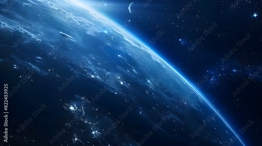 Aufkleber the earth seen from space in the style of bokeh panoram
