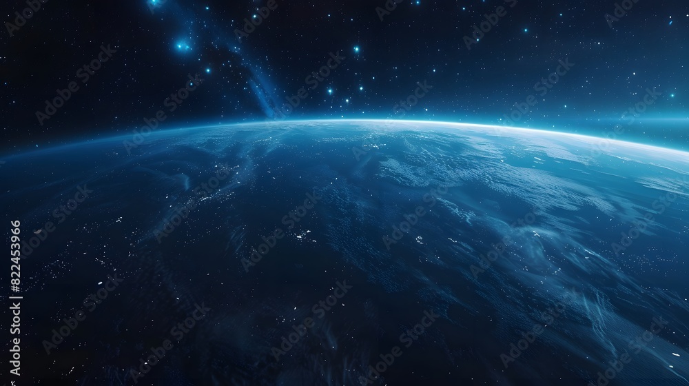 Aufkleber the earth seen from space in the style of bokeh panoram