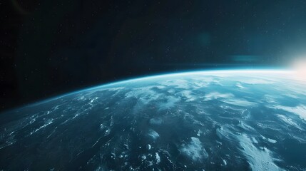 The earth seen from space in the style of bokeh panoram
