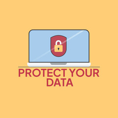 Protect your data in web, data protection, Vector illustration.for web banner, infographics, mobile website. Landing page template.protect your data from digital phishing and scam crimes.