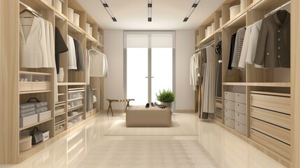 Simplicity and elegance of minimalist wardrobe design. generative ai