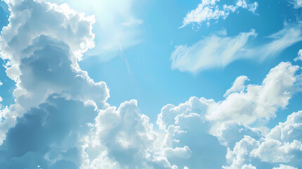 Heavenly View: Blue Sky with White Cloud Accents