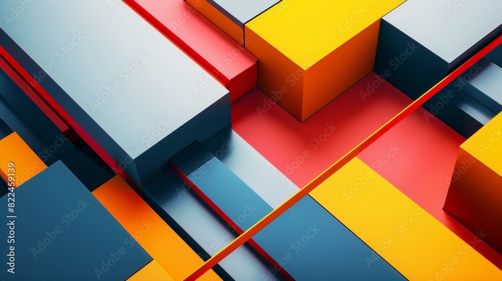Poster a minimalist geometric design with clean lines and contrasting colors.