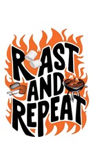 Roast and Repeat tshirt design with cliparts