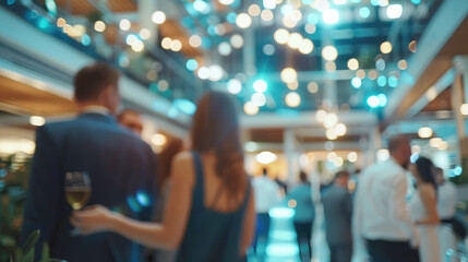 Blurred Shot of Business People Enjoying Party in Office
