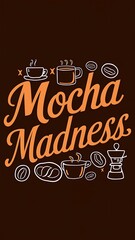 Mocha Madness tshirt design with cliparts