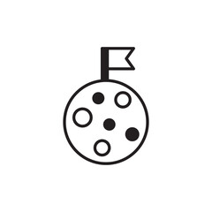 Moon Landing icon design with white background stock illustration