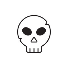 Skull icon design with white background stock illustration