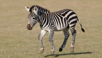 A Zebra Foal Practicing Its Kicks And Jumps