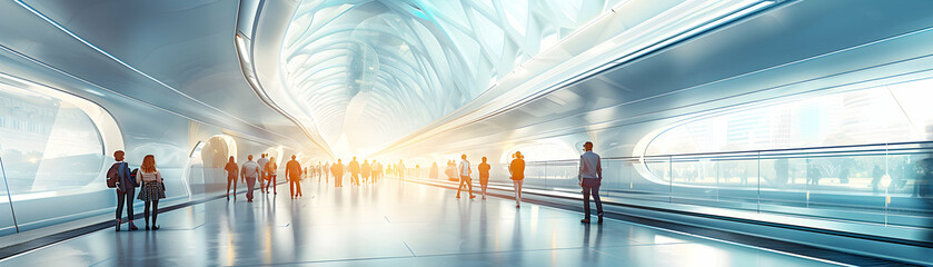 Innovative Transportation Hub Concept: Modern Photo Realistic Abstract Digital Art Symbolizing Technology  Innovation in Sleek Style