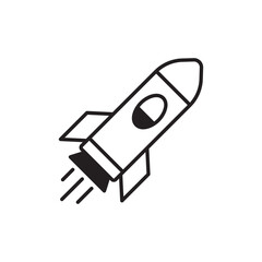 Rocket icon design with white background stock illustration